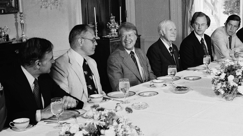 Dingell, second from the left, next to President Jimmy Carter in 1977